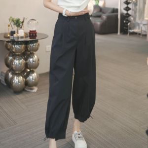Shalldoer | High Waist Wide Leg Casual Pants Women Loose Fit Summer Slimming Trousers Japanese Design Style Straight Cut Thin Material