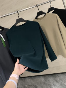 in Blue Double-Sided Velvet T-Shirt Mens Soft Warm Skin-Friendly Pure Color Base Layer Autumn Winter Fashion Standard Fit Long Sleeve round Neck