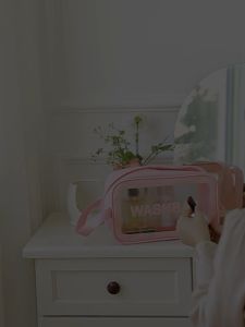 Tas Kosmetik Makeup dan Alat Mandi Waterproof TRANSPARAN SIZE S - Design Transparent, Kapasitas Besar - Pilihan Warna (COD/ Bayar di Tujuan)