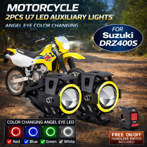 Waterproof Motorcycle LED Headlight 3000LMW U7 Motorbike LED Driving Fog Spot Light with Switch For Suzuki DRZ400 DRZ400E