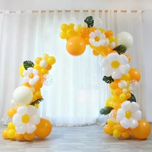 Yellow Balloon Arch Door Decoration Kit Store Anniversary Celebration Event Outdoors Inflatable Flower Decor Non-degradable