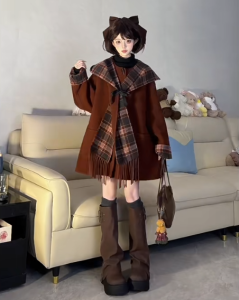 CHANGTONG | Retro Double-Sided Hooded Cloak Coat Medium-Length Fashionable Outerwear Korean Style Loose Fit Long Sleeve Pure Color Button