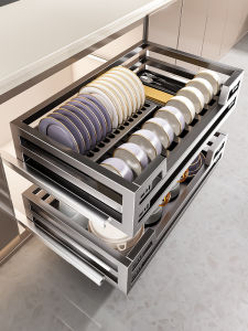 Double Layer Drawer Organizer Kitchen Cabinet Basket