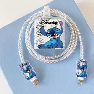 Anime Stitch Cartoon Stitch Charging Data Cable Protector Winder Accessories for Iphone 18W/20W Charger Protective Shell Case