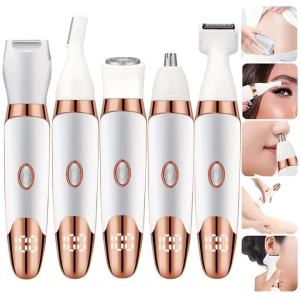 Máy Cạo Râu Điện 5 Trong 1 Tông Đơ Máy Tẩy Nhổ Lông Cho Nữ Màn Hình Hiển Thị Kỹ Thuật Số Pin Lithium Bộ Chăm Sóc Tóc Cho Sát Nách Bikini Cơ Thể Mũi Tai