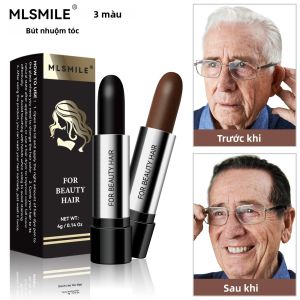 Bộ Nhuộm Tóc MLSMILE Lipstick 3 Màu Che Phủ Tóc Bạc Một Lần Chống Nước Mới Năm 2025 Dung Tích 4g