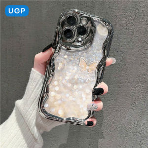 Electroplated Butterfly Full Cover Phone Case for 17 16 15Promax 14Pro 13Max Womens Luxury Minimalist Creative Style