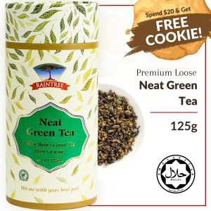 Raintree Premium Neat Green Tea - 125g Loose Ceylon Gunpowder Organic Green Tea Leaves | GP1 Grade | Authentic 红茶 Tea Flavor | Halal Certified