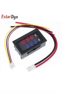 Estardyn DC 0-100V 10A 2in1 Digital Voltmeter Ammeter 0.28in Mini LED Panel Meter Red Blue Display