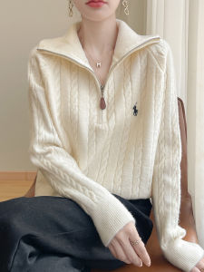 DONGYINUAN | Áo Sweater Thời Trang Mới Thiết Kế Thu Với Cổ Trụ và Zip Nửa