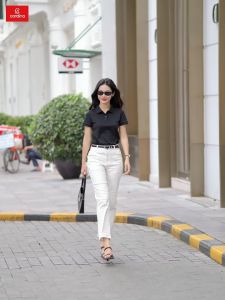 Quần Jeans nữ CARDINA kiểu dáng suống cạp cao trendy thời trang năng động trẻ trung 4QJT02