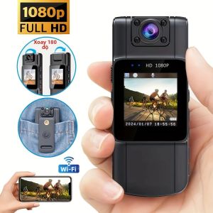 Camera Mini Wifi 1080P FHD Với Góc Quay 180 Độ ° Camera Cầm Tay Có Thể Xoay Được Gắn Phía Sau Hỗ Trợ Thực Thi Pháp Luật Tầm Nhìn Ban Đêm Hồng Ngoại Thông Minh Di Động