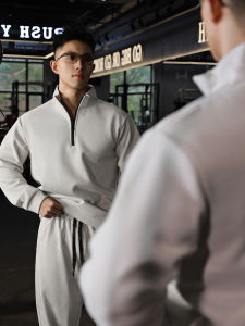 MuscleFaith | Sporty Fitness Sweatshirt for Men Half-Zip