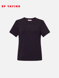 EP YAYING | Cotton Slimming Letter Print T-Shirt