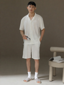 me home wear | Cotton Summer Short Sleeve Shorts Open Collar Fashion Home Clothes