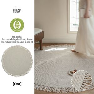 Handmade Round Wool Carpet Customizable