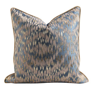 Modern Luxury Blue Floral Embroidery Pillowcase Silver Gray Square Sofa Cushion Cover Sample Room Decorative Pillowcase