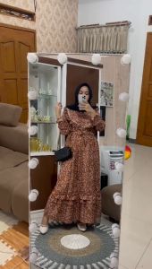 Gamis Terbaru Motif Bunga & Shaqila Import Yuna Dress Hits 2023