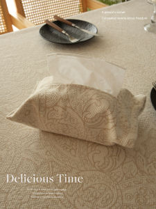 Retro French Style Tissue Paper Bag Embroidered Luxury Sensation Home Desktop Tissue Cover Tea Table Drawstring Box