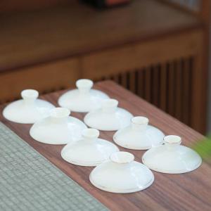 Nắp Cốc Trà Bằng Gốm Sứ Màu Trắng Cao Cấp Phụ Kiện Cốc Trà Cốc Trà Gốm Sứ Nắp Cốc Trà Đơn Nắp Cốc Trà Pha Trà Phụ Kiện