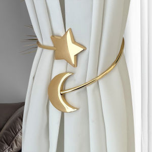 Luxury Alloy Star Moon Curtain Hooks Cat Soft Decorative Bedroom Living Room Window Treatment Drapery Tie Backs