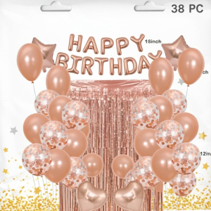 Happy Birthday Balloon Set 38PCS Complete Party Decoration Kit Easy Setup Premium Quality