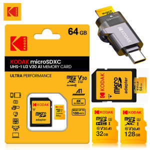 Kodak | KODAK Micro SD Card with Card Reader 32GB 64GB 128GB 256GB U3 Memory CardTF Microsd Card for Phone Camera Tablet PC Phone