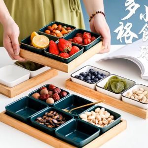 Ceramic Square Fruit Sauce Seasoning Dish Side Snack Dishes Bowl 陶瓷 立方 调味碟 水果 小碗 分格零食 家用 小吃 干果盘 火锅蘸料 酱料