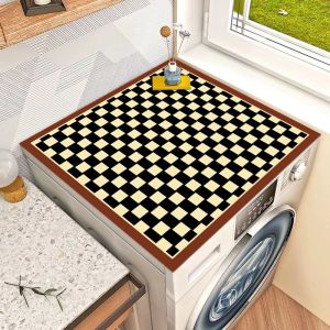 VIKAMA Printed Absorbent Washing Machine Mat Diatomaceous Earth Dust Cover Mat Soft Pad Refrigerator Top Dust Cover Mat