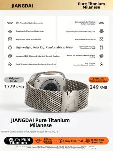 CRAFTSMAN DAI | Dây Đeo Đồng Hồ Tương Thích iWatch S10 và Trở Lên Chất Liệu Titanium Sạch Chính Hãng