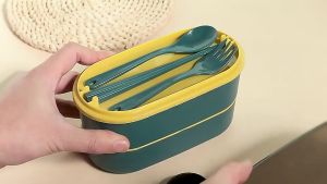 Eatkit Kotak Makan Siang 750ml Dua Lapis Lunch Box Microwaveable Food Grade