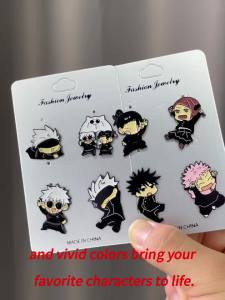 Bandai | 8 Chiếc Itadori Yuji Men Pin Bộ Nhân Vật Anime Thổ Cẩm Huy Hiệu Kim Loại Trang Sức Cho Quần Áo Ba Lô Lưu Niệm Sáng Tạo Quà Tặng