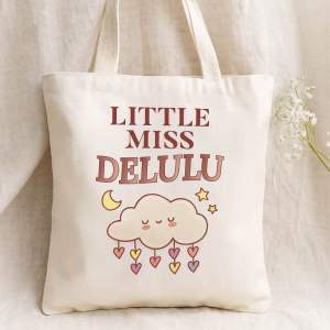 Aesthetic Canvas Tote Bag 12oz | Premium Minimalist Eco Reusable Shoulder Bag | Cute Trendy Gift for Her | Daily Shopping Work School Tote