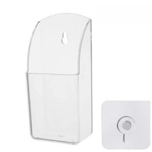 2/1PCS Transparent Acrylic Storage Box with Hook TV Air Conditioner Remote Control Holder Case Household Wall Mount Storage Box
