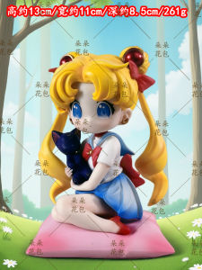 NANA GK Q Version Water Ice Moon Rabbit Sitting Posture Anime Figure Collectible Toys Anime Themed Decorations for Adults