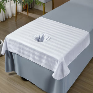 Pure Cotton Massage Towel Thai Yoga Bed Hole Towel Beauty Salon Massage Parlor Versatile High-Quality Bedding Strip Pattern