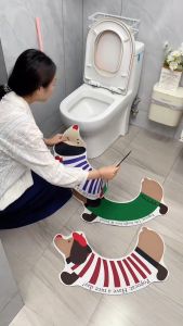 BECORATE Creative U Shape Toilet Absorbent Mats & Cartoon Puppy Bathroom Floor Pads