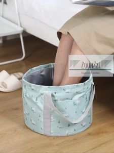 2IN1 Durable Foot Bath Bucket Bag Bathtubs Soaking SPA Travel Small Laundry Portable Relaxation Bath Foot Spa Travel Home Use Waterproof Material Massage Soaking Foot Bath Bucket Bag Lightweight Beg Rendaman Herba Kaki Baldi Lipat Kesihatan Mudah Alih泡脚足桶