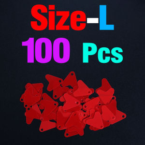 100Pcs Fishing Hook Red Heart Shape Sequins Fishing Trout Spoon Sequin Lure Plastic Practical Fishtails 2 Size 21mm 16mm