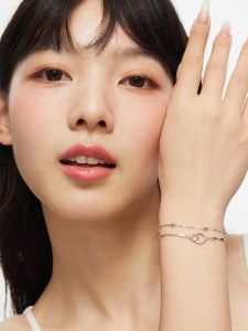 Geometric Double Ring Bracelet for Women S925 Pure Silver Luxury Minimalist High-End Feeling 2023 New Popular Elegant Arm Jewelry