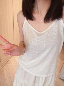 QIAOCHENXIAN | Plus Size Snowflaky Cotton Spaghetti Strap Sleeveless Top