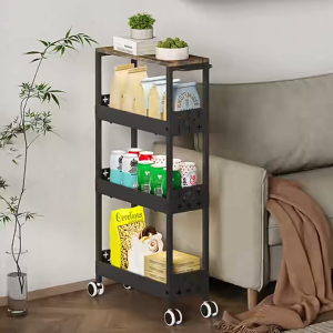 Borong365 Rak Troli Ruang Sempit Narrow Space Trolley Rack Multi-Layer Storage Organizer Kitchen Bathroom Slim Mobile Rack