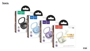 [ประกัน 1 ปี] HOCO EQ6 หูฟังบลูทูธไร้สาย TWS เคสชาร์จใส มีจอ LED บอกแบต ระบบสัมผัส ไมค์ในตัว สแตนด์บาย 180 ชม. ใช้ต่อเนื่อง 7 ชม