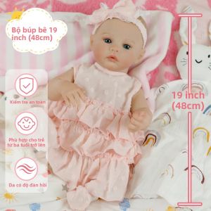 Búp Bê Sơ Sinh Vinyl 19 Inch Chân Thực Đồ Chơi Nghệ Thuật Sưu Tầm Làm Thủ Công Da 3D Toàn Thân Dành Cho Giáo Dục & Chơi Tương Tác