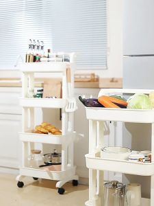 รถเข็นกลิ้ง ชั้นวางของด้านข้าง อเนกประสงค์ เคลื่อนย้ายได้ ชั้นวางของสำหรับบ้านพร้อมล้อ ชั้นเก็บของข้างเตียงนอนหลายชั้นแบบ สําหรับวางหนังสือ เครื่องเขียน