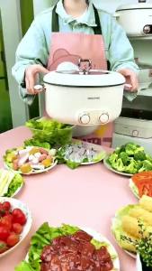 MODONG 6L/8L Electric Hot Pot Multi-functional Micro Pressure Steamboat Pot Household Double Control Dormitory Double-flavor Hot Pot