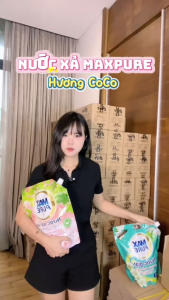 Combo Siêu Xả Maxpure: Hương Thư Thái 1 Chai 2L & 1 Dây 10 Gói  - Nước Xả Đậm Đặc Thơm Lâu Mềm Vải