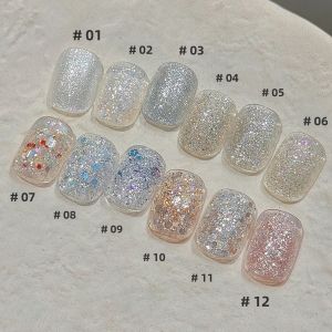 Sơn Móng Tay Gel Nhũ Kim Tuyến MIANEL 10ML Flash Platinum Sequins Glitter Bộ Sưu Tập Sao Màu Trắng Giáng Sinh Gốc Nhựa Độ Bóng Cao