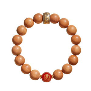 Ecological Peach Wood Bracelet Zodiac Amulet Lucky Beads Male Female Style Lifetime Buddha Hand Chain Good Luck Charm