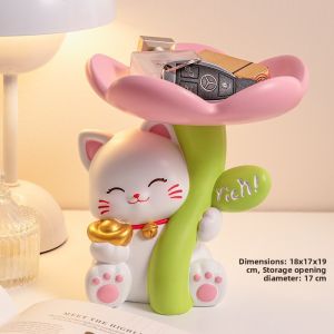 Lucky Cat Ornament QR Code Money Collecting Decor